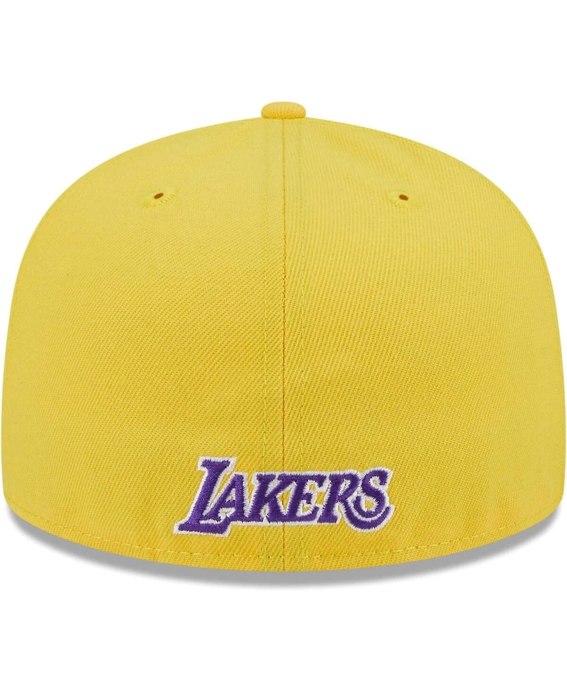 Men's New Era Purple, Gold Los Angeles Lakers Gameday Wordmark 59FIFTY Fitted Hat