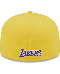 Men's New Era Purple, Gold Los Angeles Lakers Gameday Wordmark 59FIFTY Fitted Hat