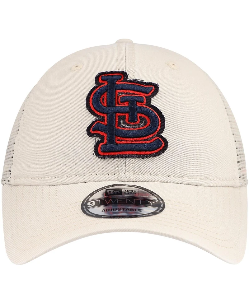 Men's New Era Stone St. Louis Cardinals Game Day 9TWENTY Adjustable Trucker Hat