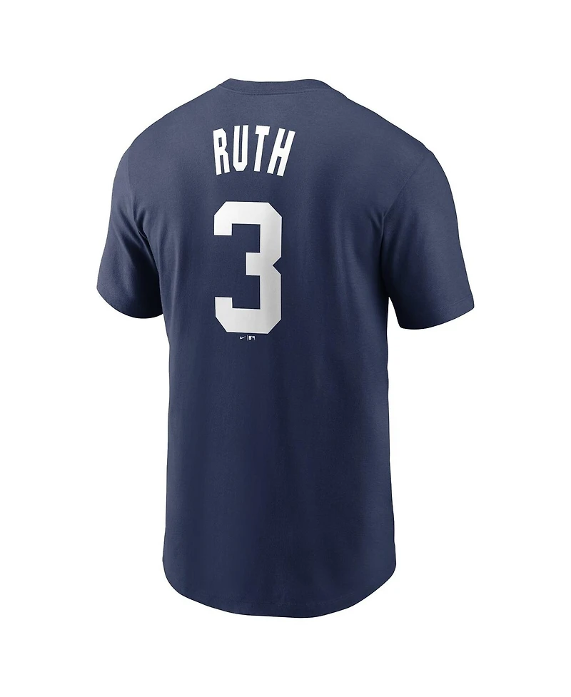 Men's Nike Babe Ruth Navy New York Yankees Fuse Name and Number T-shirt