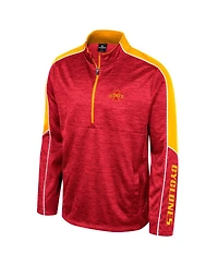 Men's Colosseum Cardinal Iowa State Cyclones Marled Half-Zip Jacket
