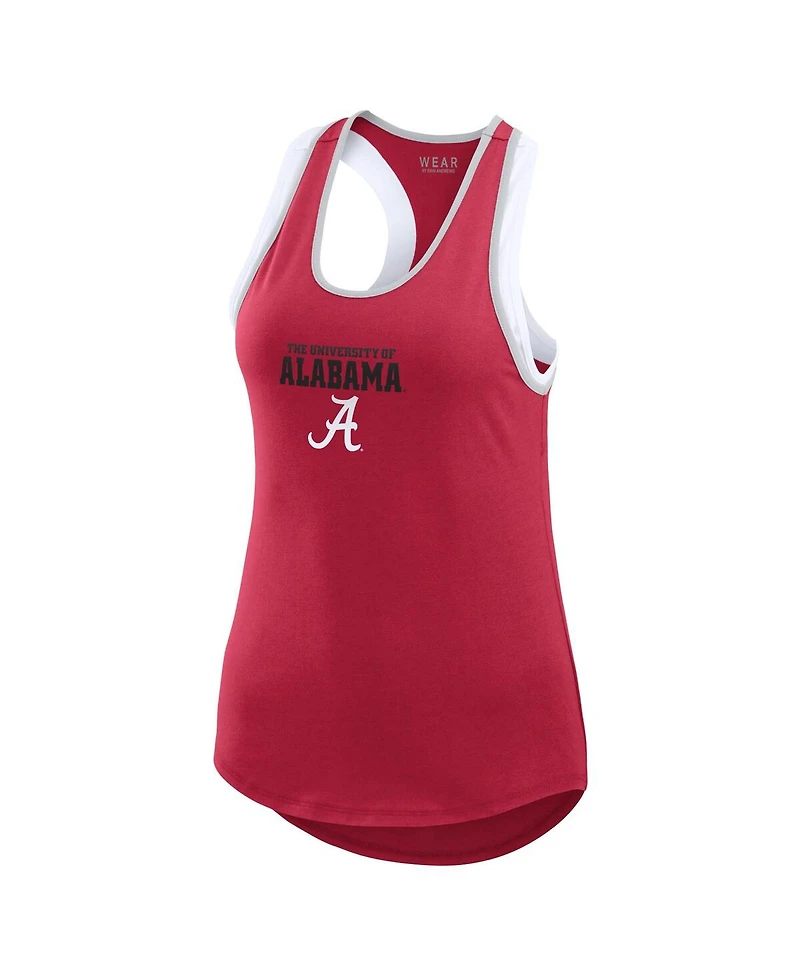 Women's Wear by Erin Andrews Crimson Alabama Tide Open Hole Razorback Tank Top