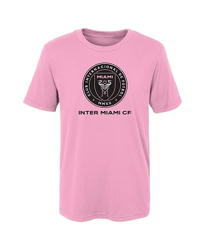 Little Boys and Girls Pink Inter Miami Cf Primary Logo T-shirt