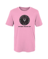 Little Boys and Girls Pink Inter Miami Cf Primary Logo T-shirt