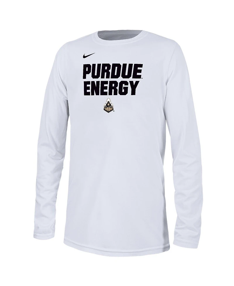 Big Boys Nike White Purdue Boilermakers 2024 On-Court Bench Energy T-shirt