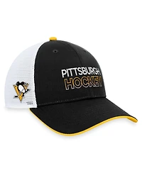Men's Fanatics Black Pittsburgh Penguins Authentic Pro Rink Trucker Adjustable Hat