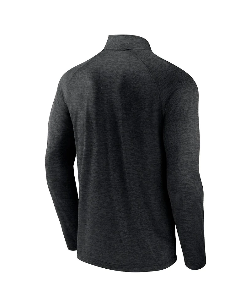 Men's Fanatics Charcoal Minnesota Golden Gophers Primary Logo Raglan Quarter-Zip Top