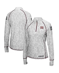 Women's Colosseum Camo Mississippi State Bulldogs Oht Military-Inspired Appreciation Officer Arctic Lightweight Quarter-Zip Top