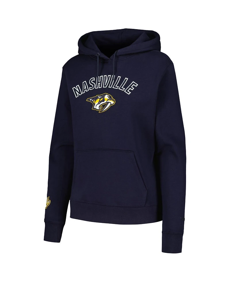Women's Pro Standard Navy Nashville Predators Classic Chenille Pullover Hoodie