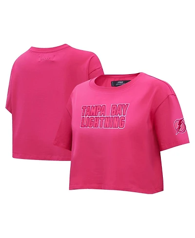 Women's Pro Standard Tampa Bay Lightning Triple Pink Cropped Boxy T-shirt