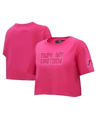 Women's Pro Standard Tampa Bay Lightning Triple Pink Cropped Boxy T-shirt