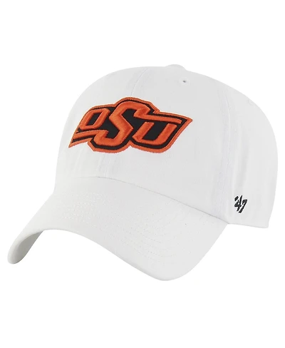 Men's '47 Brand White Distressed Oklahoma State Cowboys Vintage-Like Clean Up Adjustable Hat