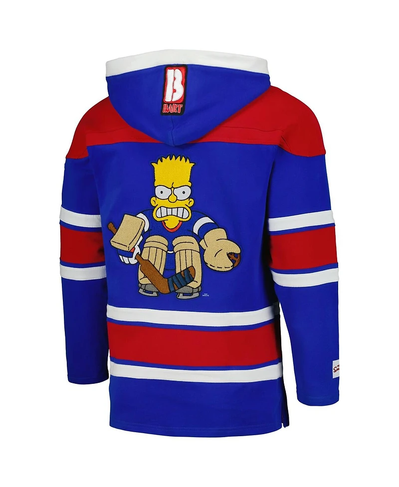 Men's Freeze Max Bart Simpson Royal The Simpsons Puckhead Hoodie Hockey Jersey