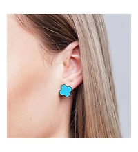 The Lovery Large Turquoise Clover Stud Earrings 14K Gold