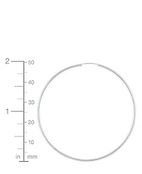 Polished Classic Endless Medium Hoop Earrings in 14k White Gold, 2"