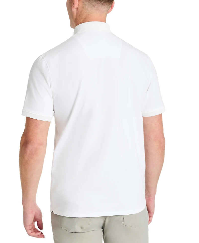Kenneth Cole Men's Solid Button Placket Polo Shirt