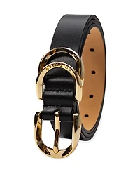 Cole Haan Women's Genuine Leather Sculptured Harness Buckle Belt