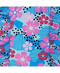 Toddler/Child Girls Aqua Floral Print One-Piece Swimsuit