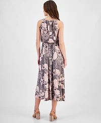 Robbie Bee Petite Floral Halter Sleeveless Maxi Dress