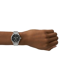 Fossil His and Her Fenmore Multifunction Silver-Tone Stainless Steel Watch Gift Set, 44mm 36mm