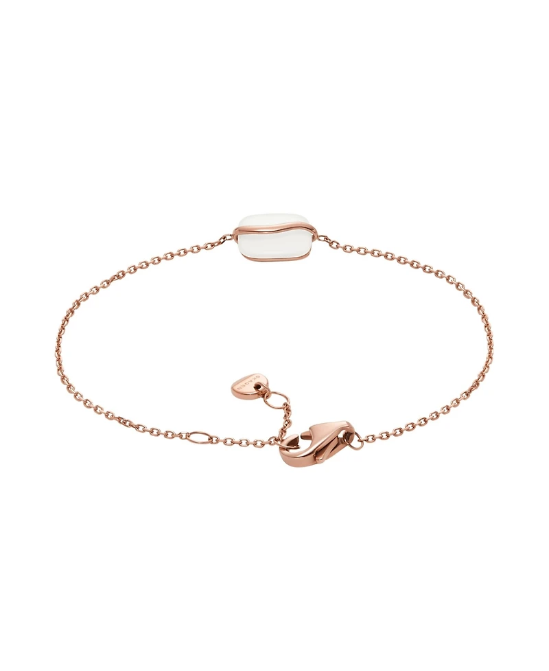 Skagen Women's Sofie Sea Glass White Organic-Shaped Station Bracelet