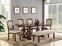 Streamdale Cream Upholstered Dining Chairs Set of 2 with Nailheads