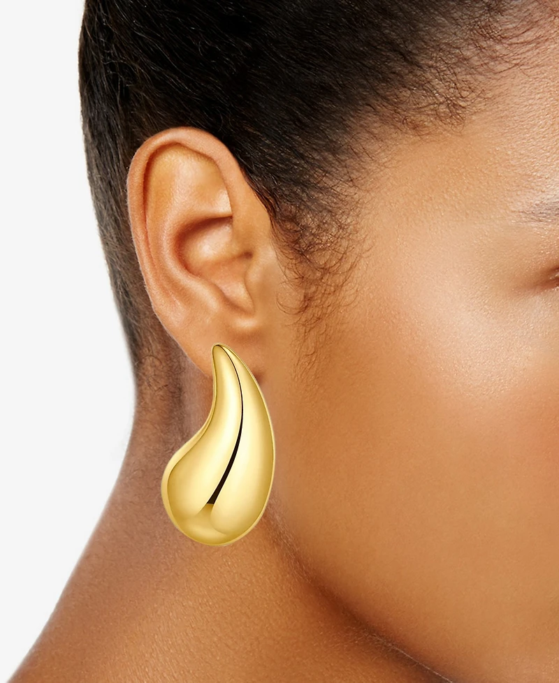 And Now This 18K Gold Plated or Silver Extra Large Teardrop Stud Earring