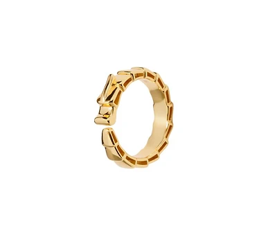 Sterling Silver 14K Gold Plated Fiery Dragon Ring - 7