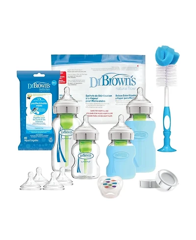 Dr. Browns Dr. Brown's 20 Piece Options + Wide-Neck Glass Baby Bottle Starter Set