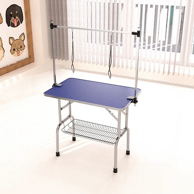 Streamdale Furniture 36" Folding Dog Pet Grooming Table Heavy Duty Stainless Steel pet dog Grooming Table