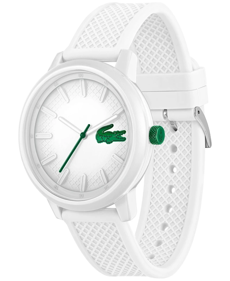 Lacoste Unisex L.12.12. White Silicone Strap Watch 48mm
