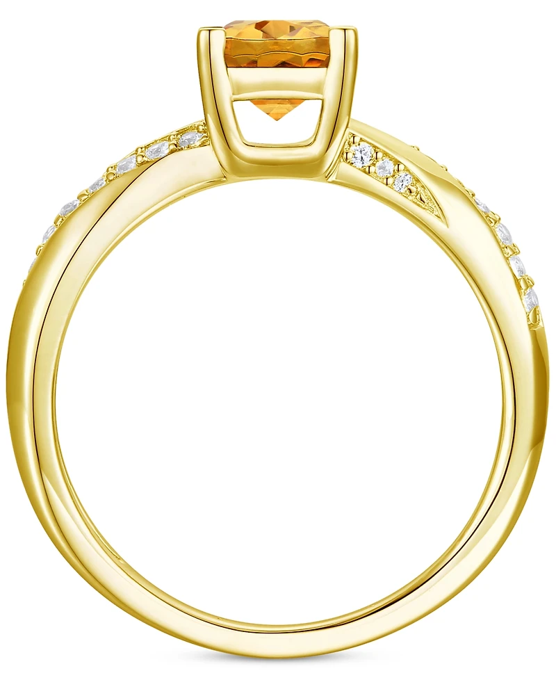 Amethyst (3/4 ct. t.w.) & Lab-Grown White Sapphire (1/6 14k Gold-Plated Sterling Silver (Also Available Additional Gemstones)