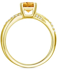 Amethyst (3/4 ct. t.w.) & Lab-Grown White Sapphire (1/6 14k Gold-Plated Sterling Silver (Also Available Additional Gemstones)