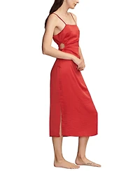 Lucky Brand Women's Cutout Apron-Neck Midi Dress