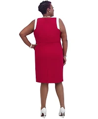Kasper Women's Combo Sleeveless Sheath Dress