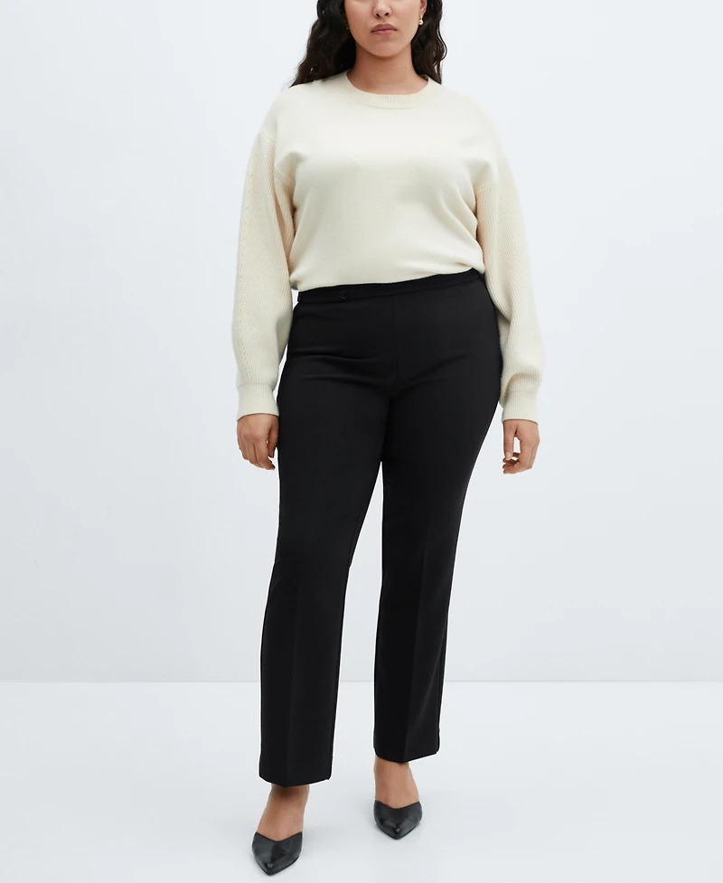 Mango Women's Belt Straight-Fit Pants