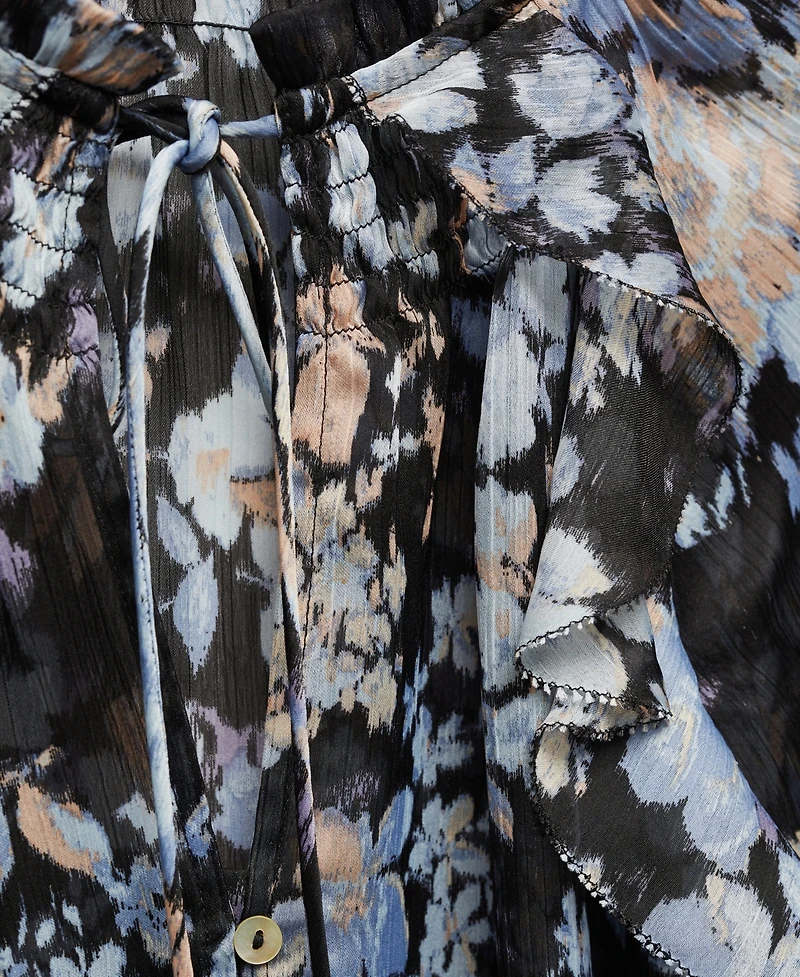 Mango Women's Floral-Print Flowy Blouse