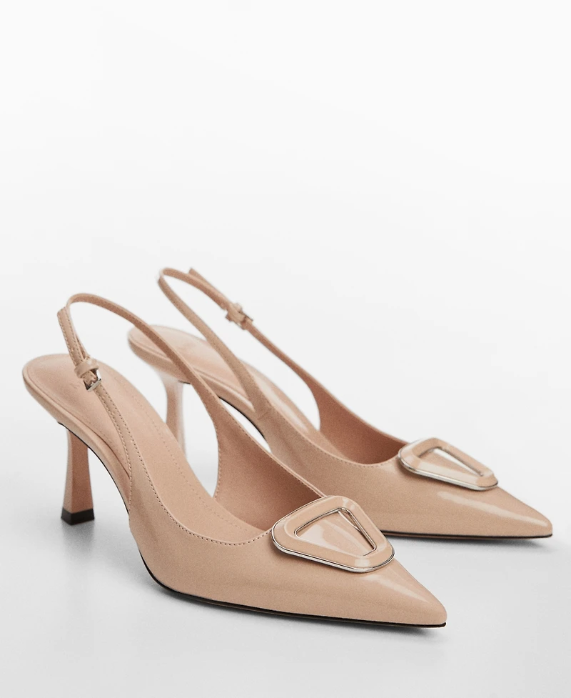 Mango Women's Patent Leather-Effect Slingback Shoes