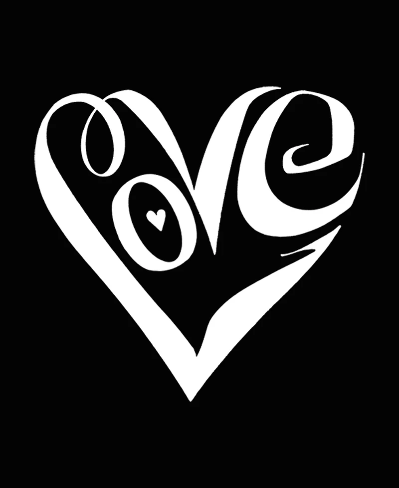 La Pop Art Women's Word Script Heart T-Shirt