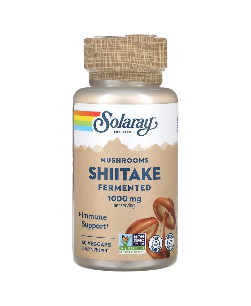 Solaray Fermented Shiitake Mushrooms - 60 VegCaps (500 mg per Capsule)