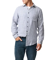 Rodd Gunn Men's Port Charles Linen Long Sleeve Slim Fit Shirt