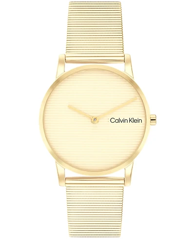 Calvin Klein Women's Ck Feel Gold-Tone Stainless Steel Mesh Watch 30mm