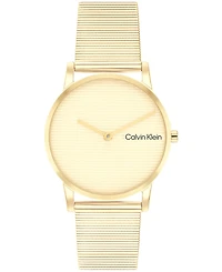 Calvin Klein Women's Ck Feel Gold-Tone Stainless Steel Mesh Watch 30mm