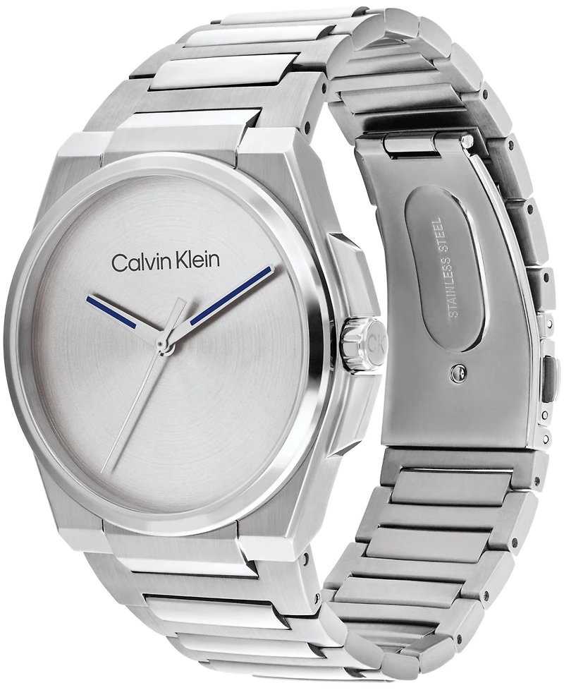 Calvin Klein Men's Meta-Minimal Silver Stainless Steel Watch 41mm