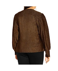 City Chic Women's Plus Glowing Lurex Top