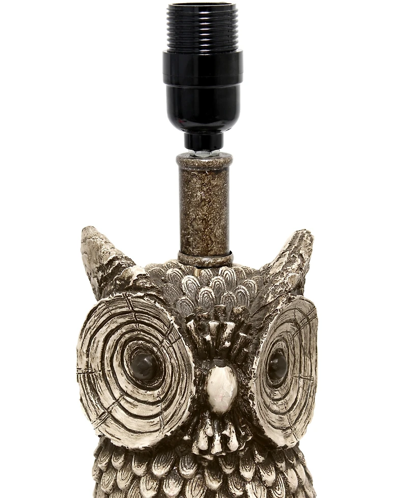 Simple Designs Woodland 19.85" Tall Contemporary Polyresin Night Owl Novelty Bedside Table Desk Lamp