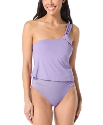Vince Camuto Womens One Shoulder Tankini Top High Waisted Bikini Bottoms