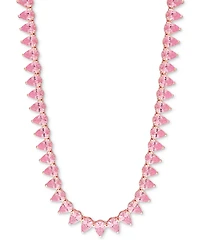 Lab-Grown Pink Sapphire 18" Tennis Necklace (35 ct. t.w.) in Rose-Plated Sterling Silver