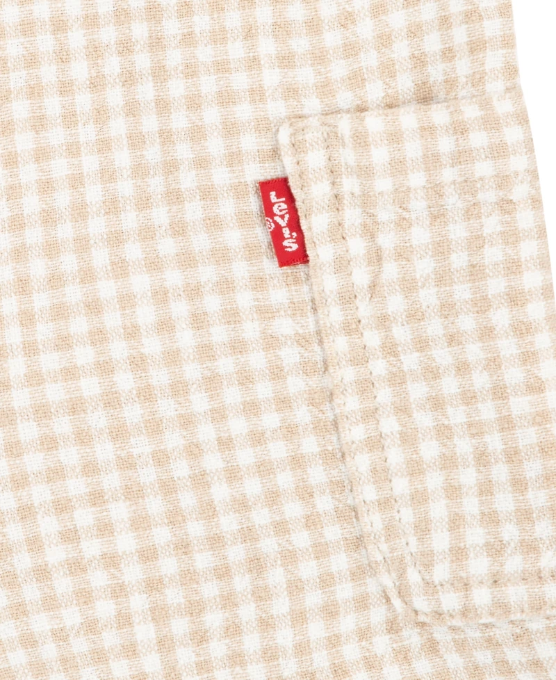 Levi's Baby Boys Gingham Shortall and T-shirt Set