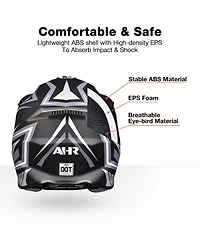 Ahr Offroad Full Face Motorcycle Helmet Motocross Dirt Bike Atv Dot Approved